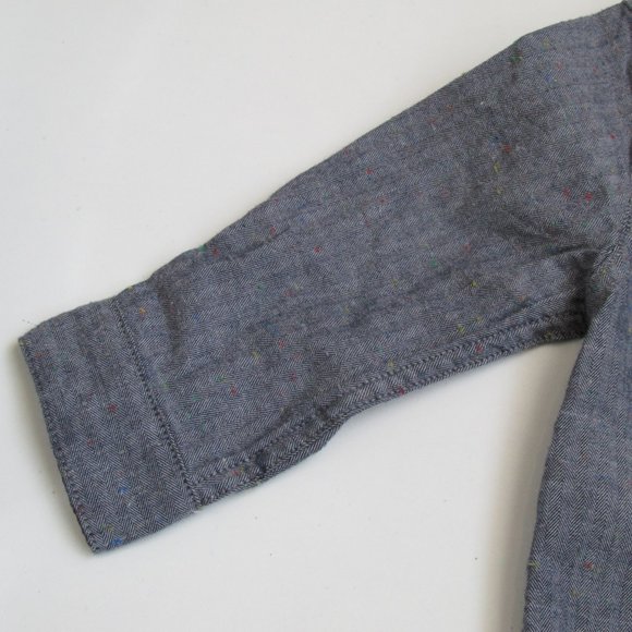 Cat & Jack Button Front Shirt Boy Size 12M Gray Long Sleeve V Neck Front Pockets - Picture 4 of 7